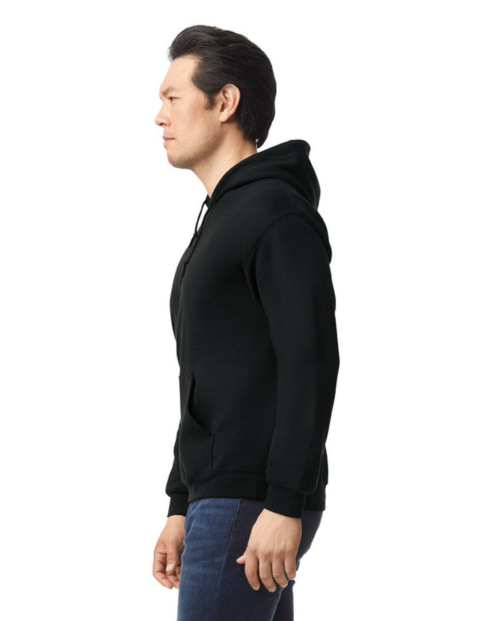 Gildan G185 Heavy Blend Hooded Sweatshirt - Black - model side