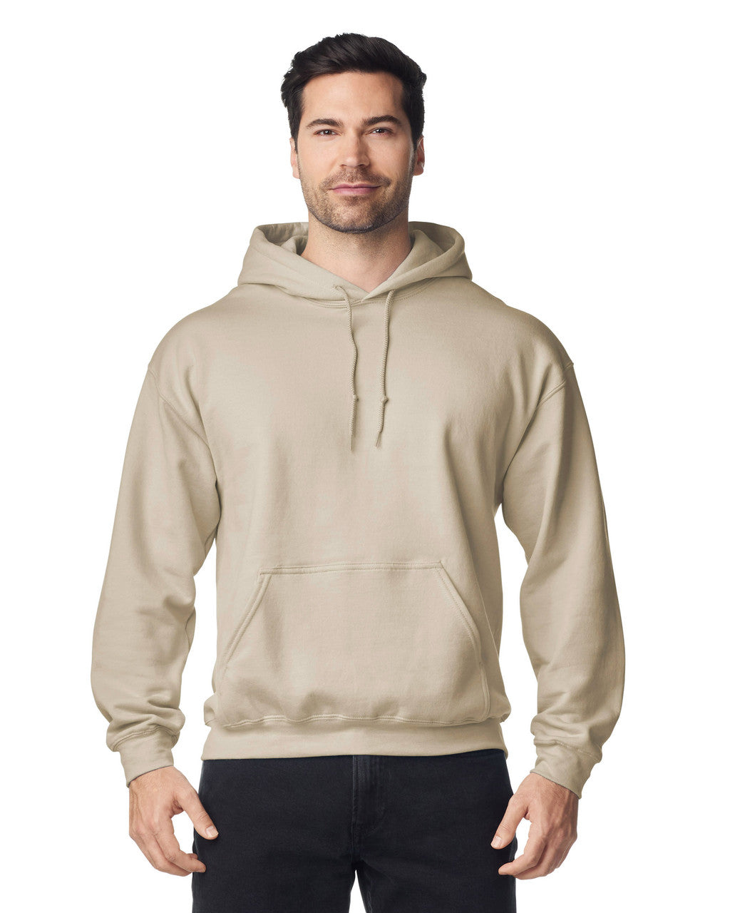 Gildan G185 Heavy Blend Hooded Sweatshirt - Sand - model front