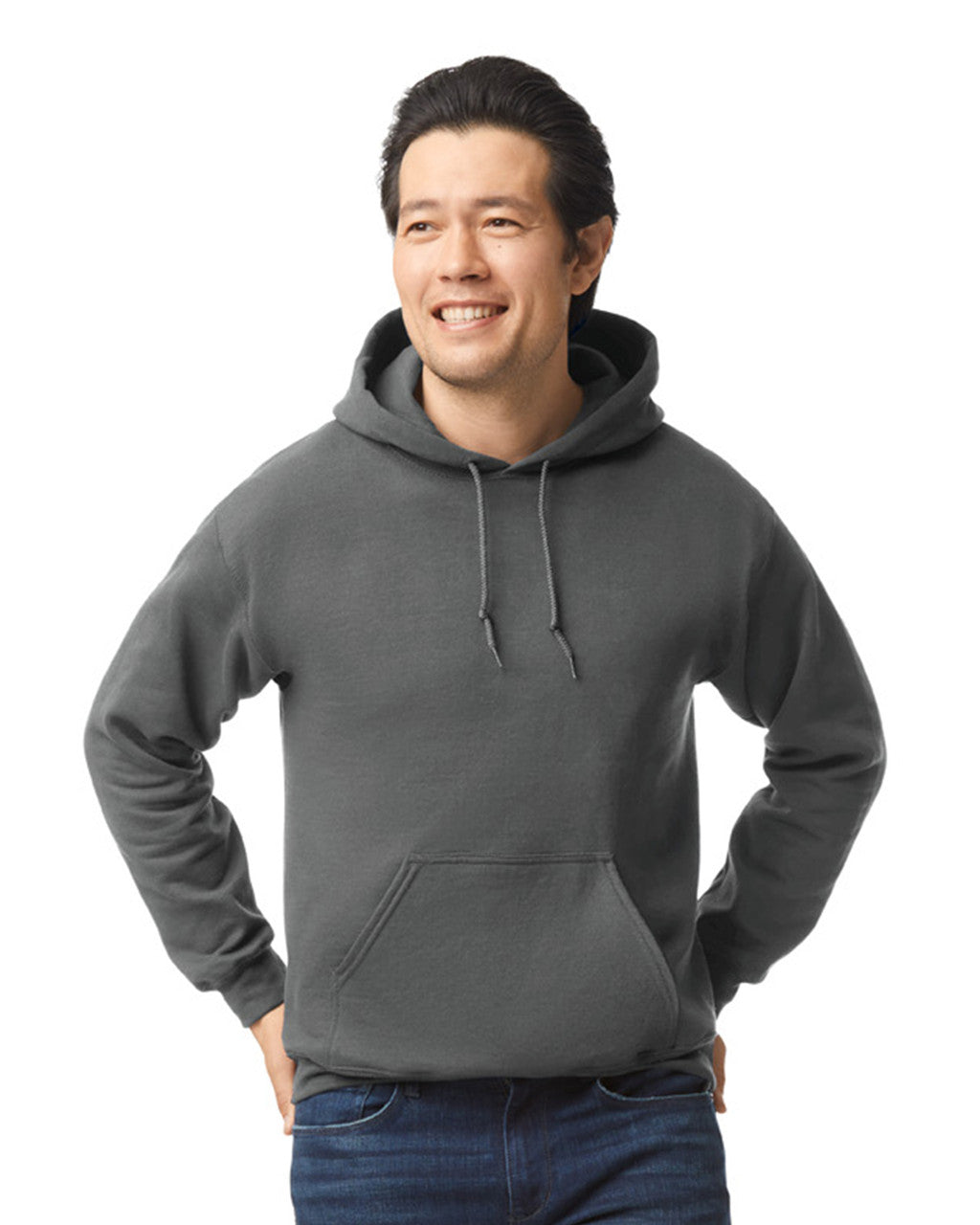 Gildan G185 Heavy Blend Hooded Sweatshirt - Charcoal - model front