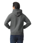 Gildan G185 Heavy Blend Hooded Sweatshirt - Charcoal - model back