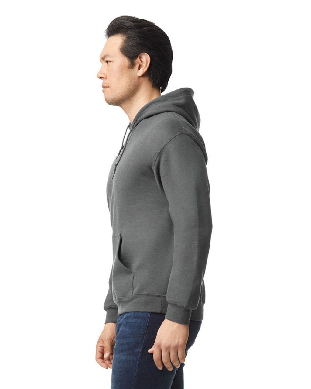 Gildan G185 Heavy Blend Hooded Sweatshirt - Charcoal - model side