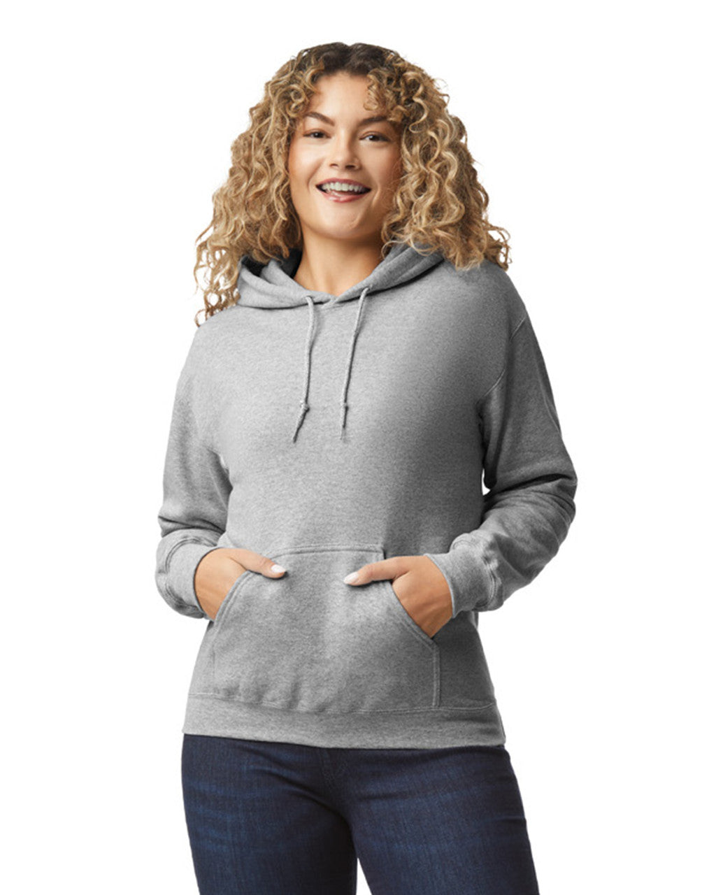 Gildan G185 Heavy Blend Hooded Sweatshirt - Sport Grey - model front