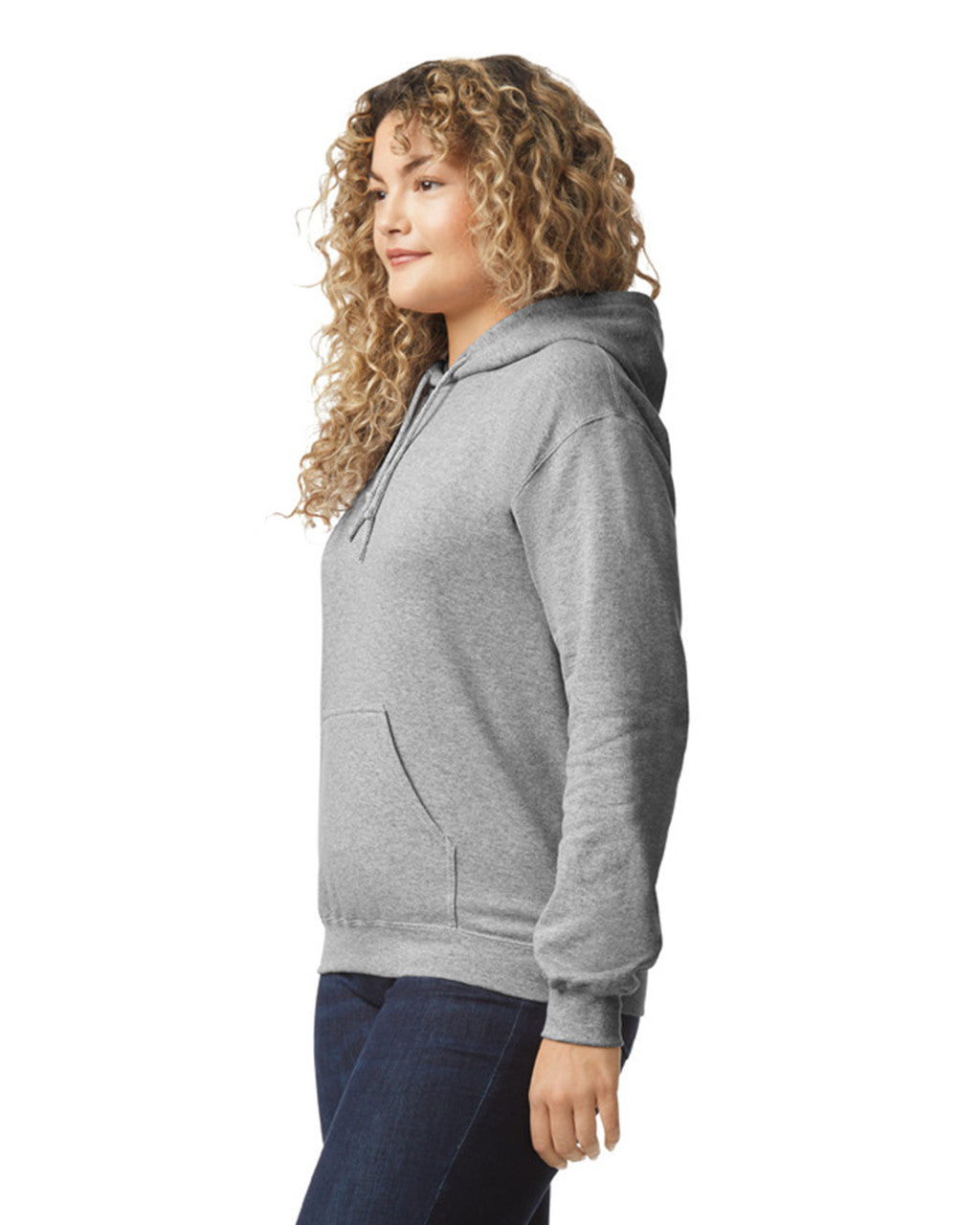 Gildan G185 Heavy Blend Hooded Sweatshirt - Sport Grey - model side