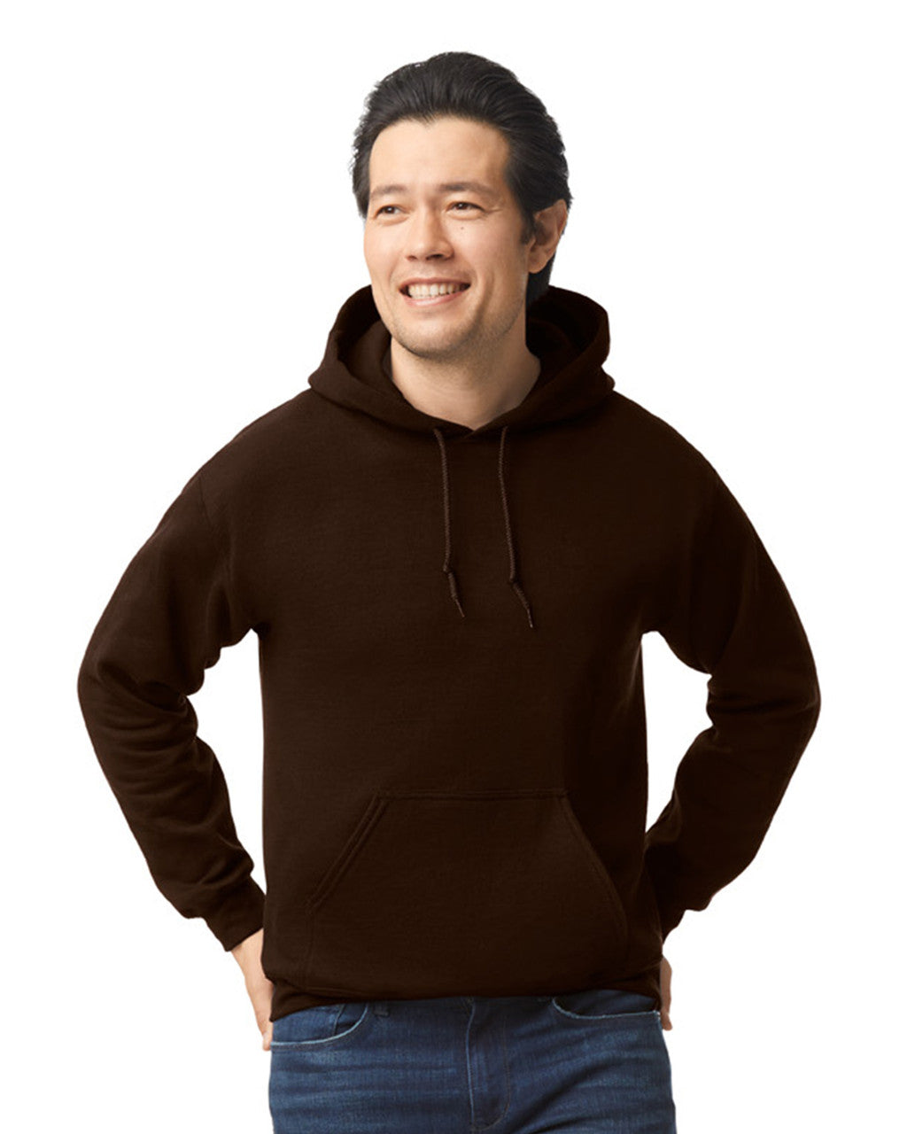 Gildan G185 Heavy Blend Hooded Sweatshirt - Dark Chocolate - model front