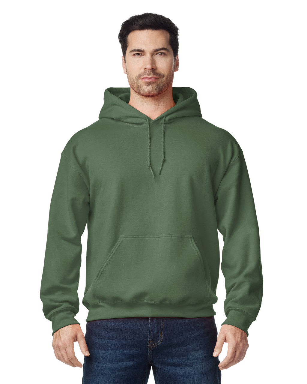 Gildan G185 Heavy Blend Hooded Sweatshirt - Military Green - model front