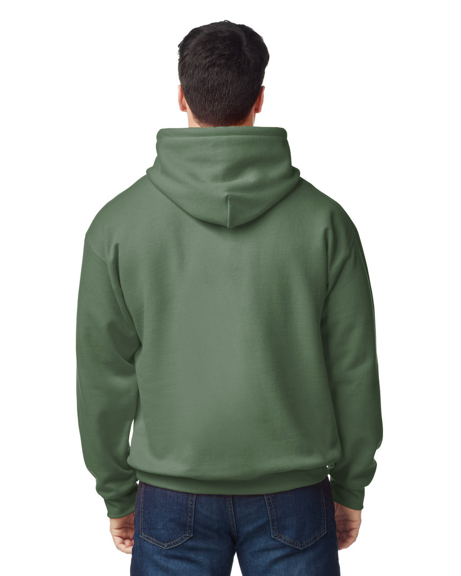 Gildan G185 Heavy Blend Hooded Sweatshirt - Military Green - model back