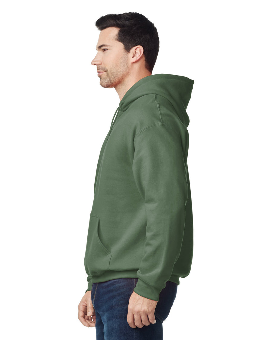 Gildan G185 Heavy Blend Hooded Sweatshirt - Military Green - model side