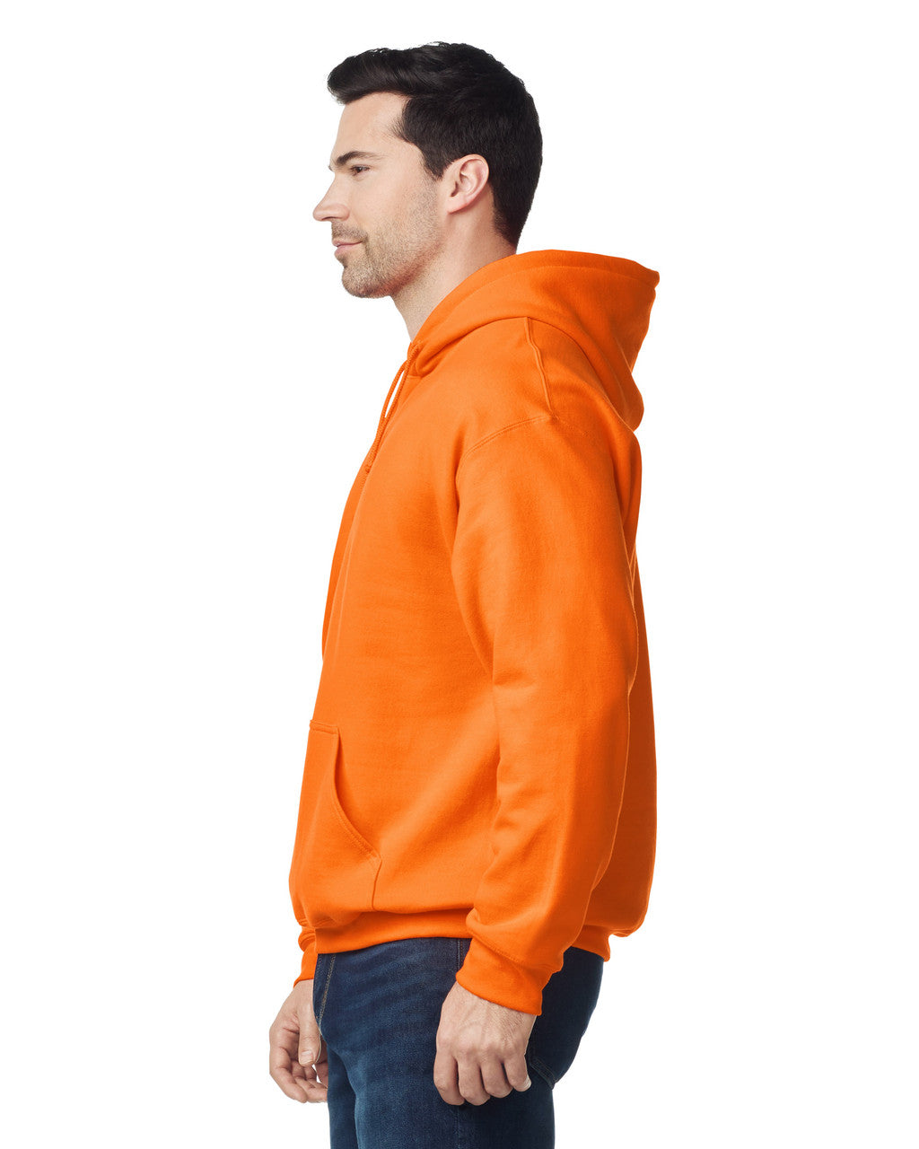 Gildan G185 Heavy Blend Hooded Sweatshirt - Orange - model side