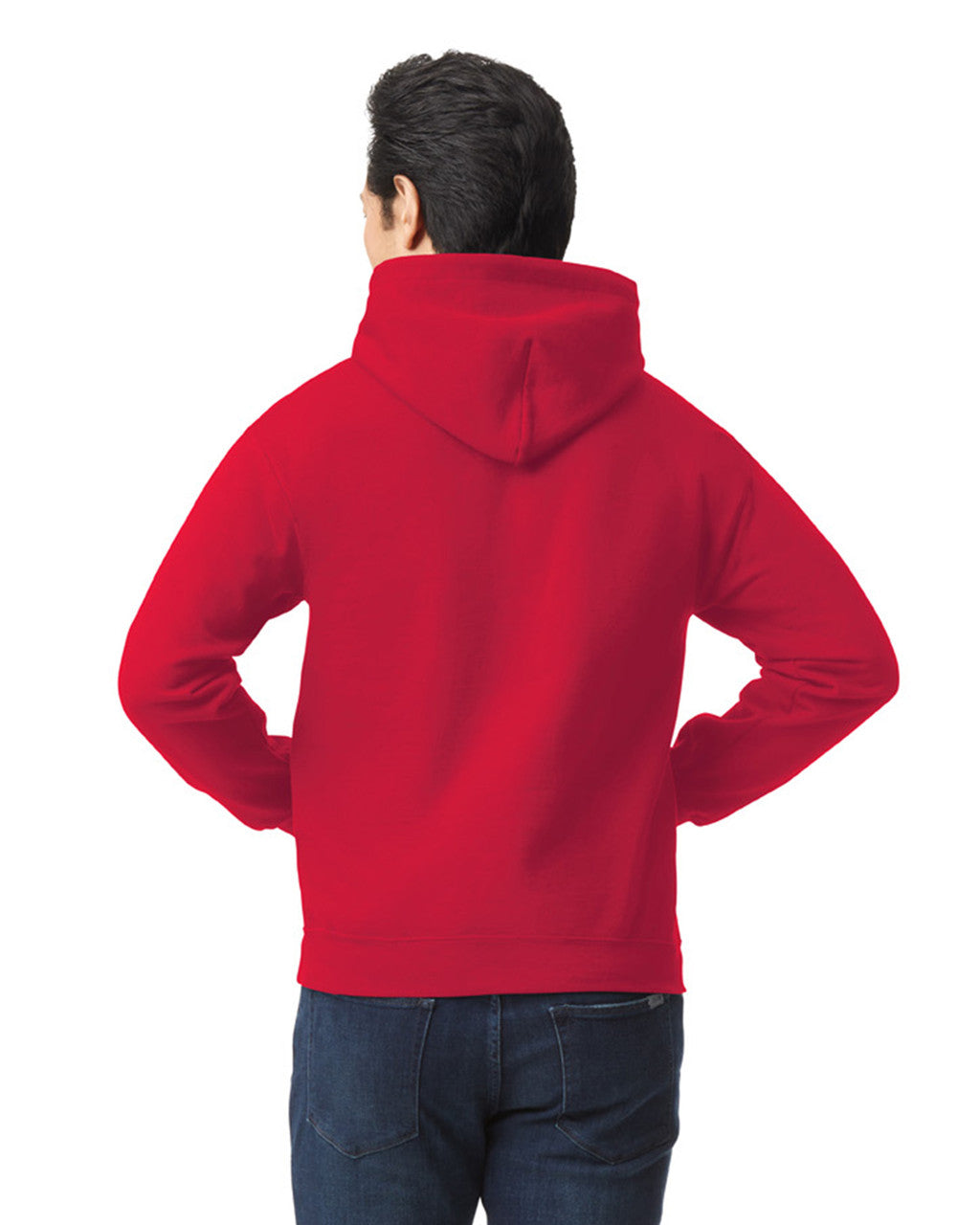 Gildan G185 Heavy Blend Hooded Sweatshirt - Cherry Red - model back
