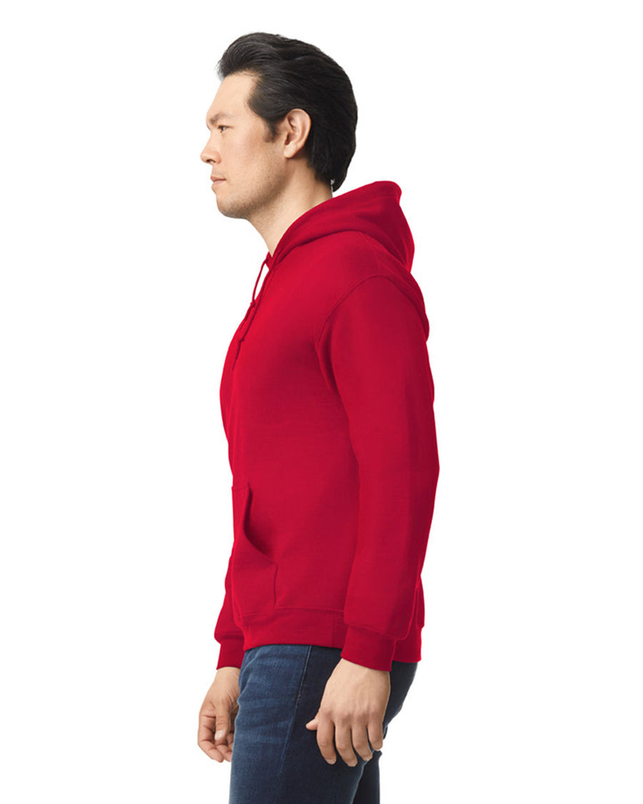 Gildan G185 Heavy Blend Hooded Sweatshirt - Cherry Red - model side