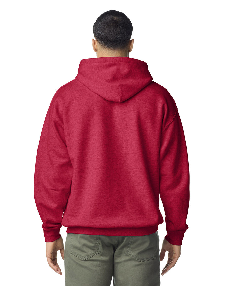 Gildan G185 Heavy Blend Hooded Sweatshirt - Antique Cherry Red - model back