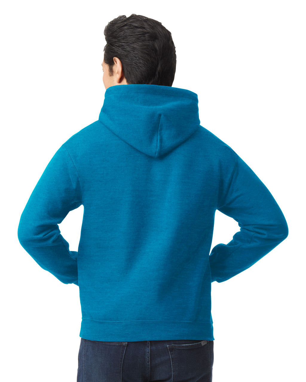 Gildan G185 Heavy Blend Hooded Sweatshirt - Antique Sapphire - model back