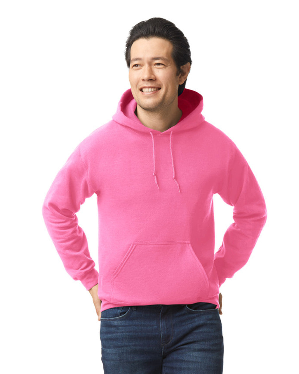 Gildan G185 Heavy Blend Hooded Sweatshirt - Safety Pink - model front