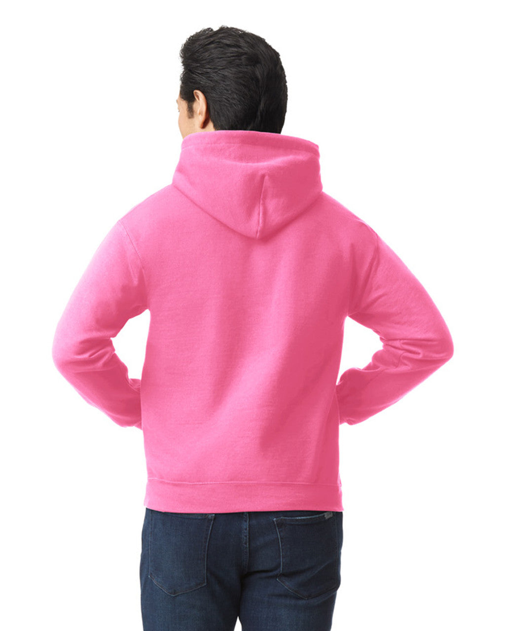 Gildan G185 Heavy Blend Hooded Sweatshirt - Safety Pink - model back