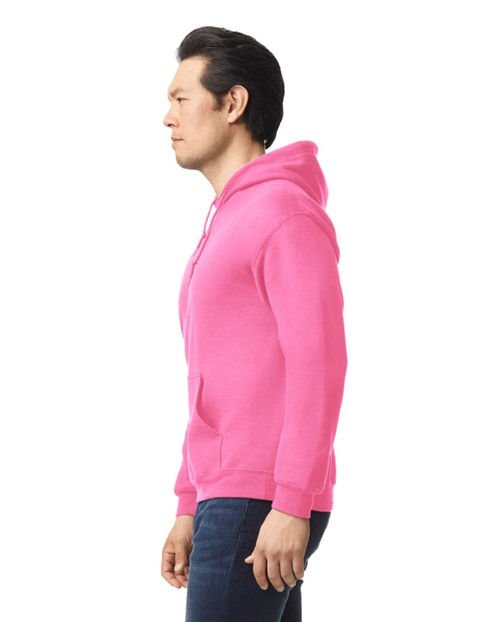 Gildan G185 Heavy Blend Hooded Sweatshirt - Safety Pink - model side