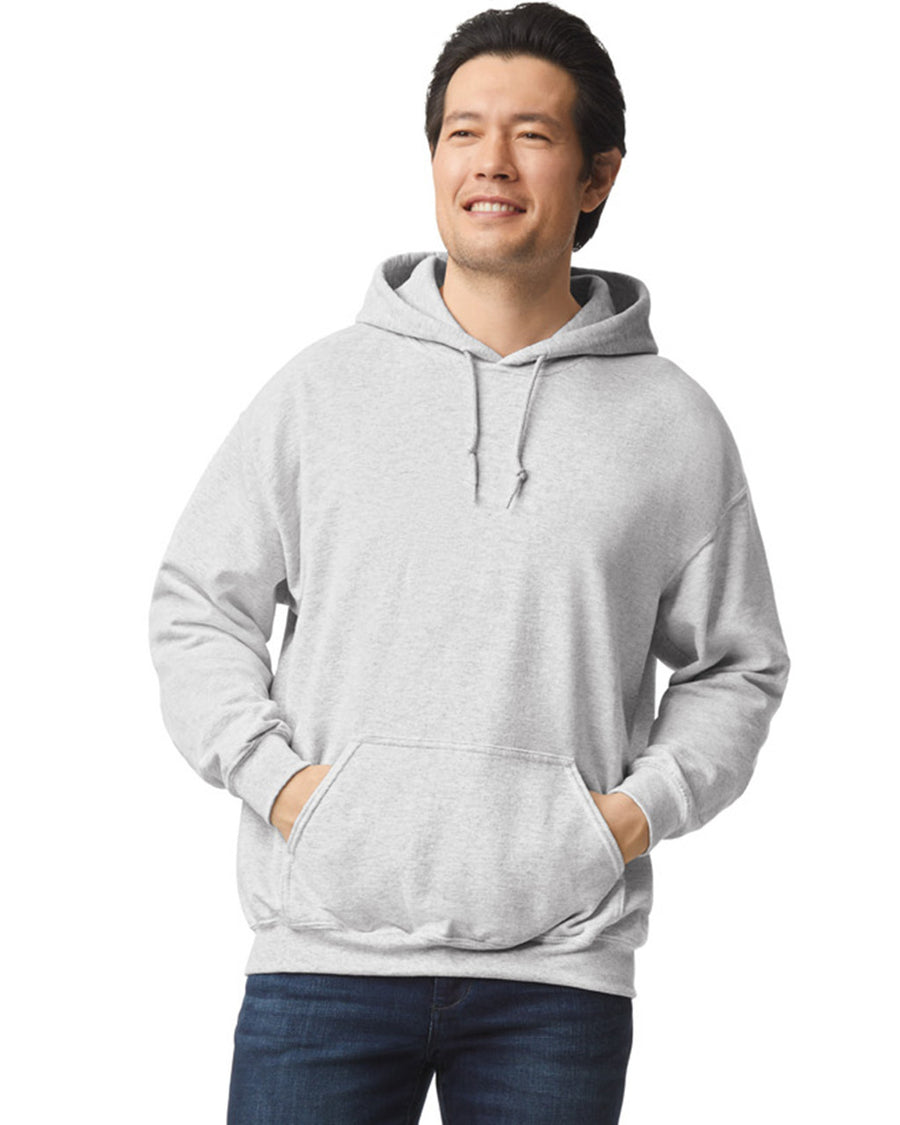 Gildan G185 Heavy Blend Hooded Sweatshirt - Ash - model front