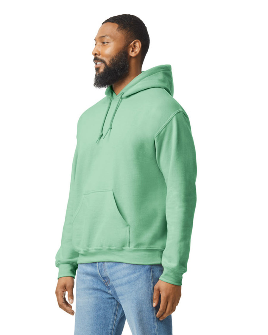 Gildan G185 Heavy Blend Hooded Sweatshirt - Mint Green - model side