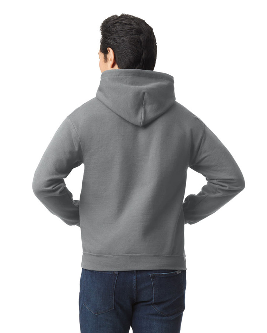 Gildan G185 Heavy Blend Hooded Sweatshirt - Graphite Heather - model back