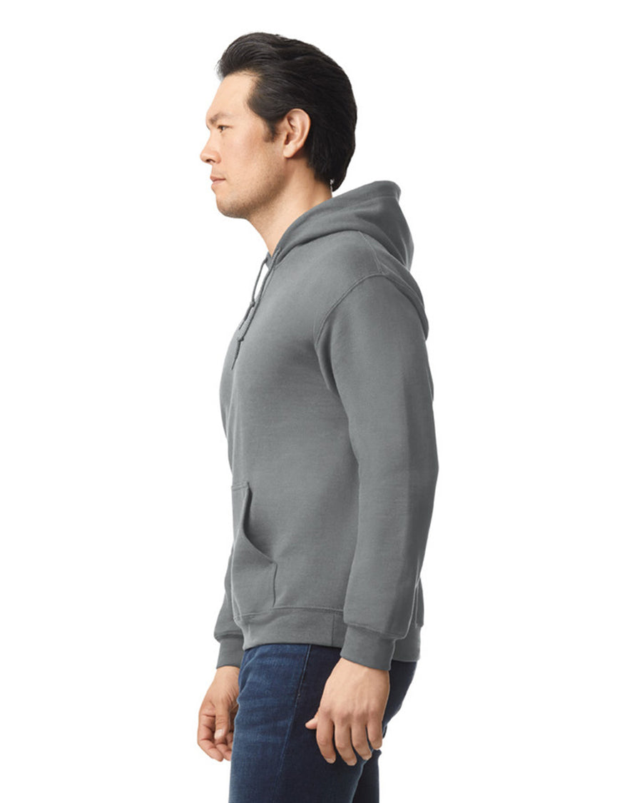 Gildan G185 Heavy Blend Hooded Sweatshirt - Graphite Heather - model side