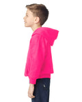 Gildan 18500B Youth Heavy Blend Hooded Sweatshirt - Heliconia - model side