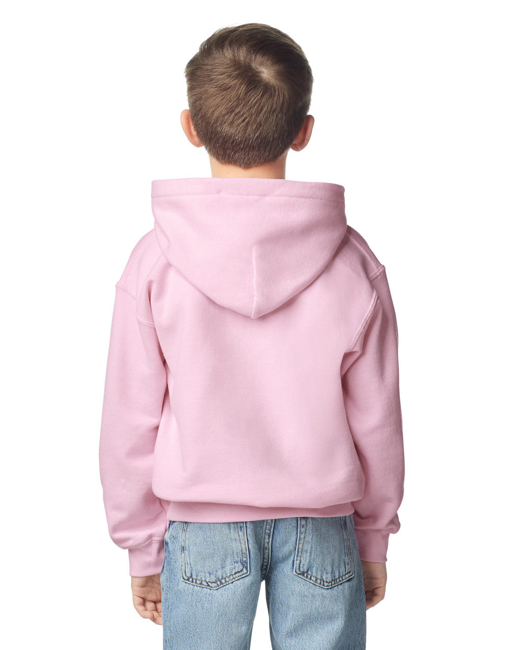Gildan 18500B Youth Heavy Blend Hooded Sweatshirt - Light Pink - model back
