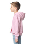 Gildan 18500B Youth Heavy Blend Hooded Sweatshirt - Light Pink - model side