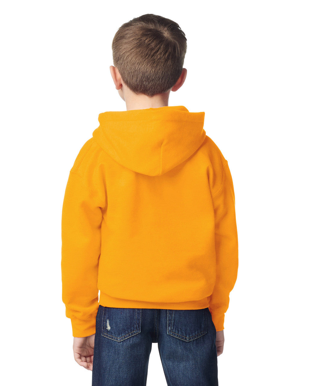 Gildan 18500B Youth Heavy Blend Hooded Sweatshirt - Gold - model back