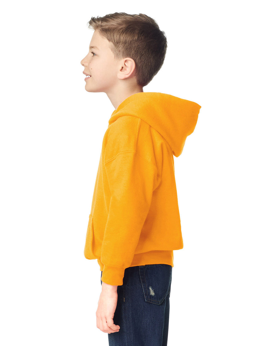 Gildan 18500B Youth Heavy Blend Hooded Sweatshirt - Gold - model side