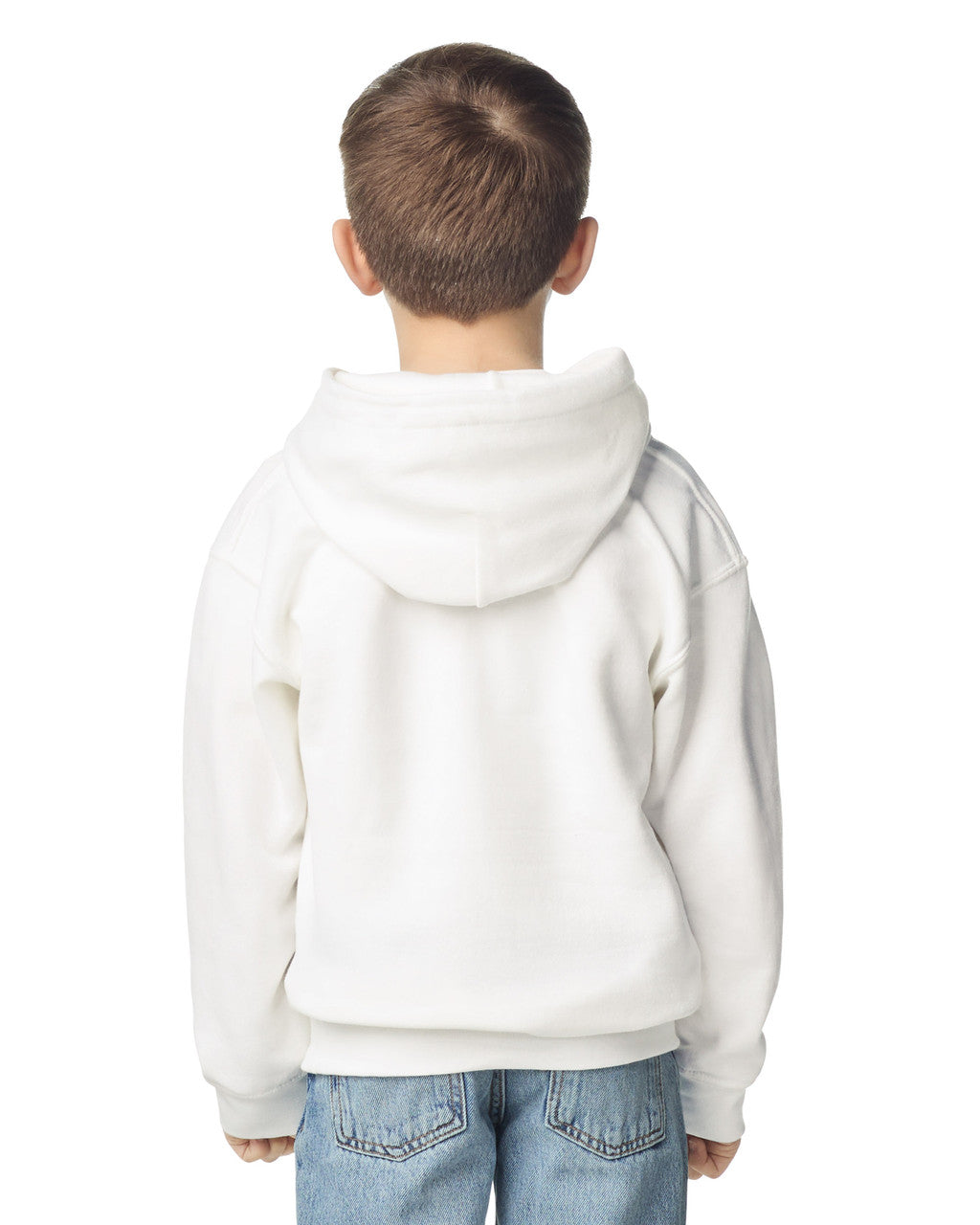 Gildan 18500B Youth Heavy Blend Hooded Sweatshirt - White - model back