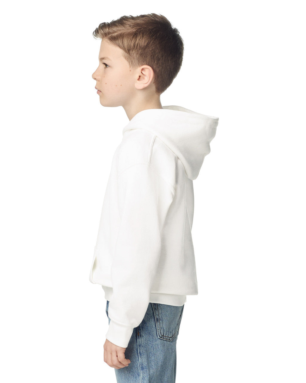 Gildan 18500B Youth Heavy Blend Hooded Sweatshirt - White - model side