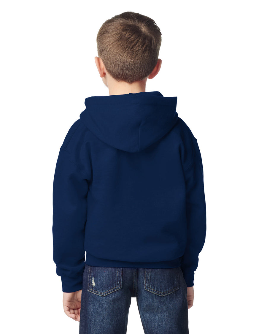 Gildan 18500B Youth Heavy Blend Hooded Sweatshirt - Navy - model back