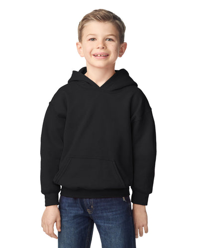Gildan 18500B Youth Heavy Blend Hooded Sweatshirt - Black - model front