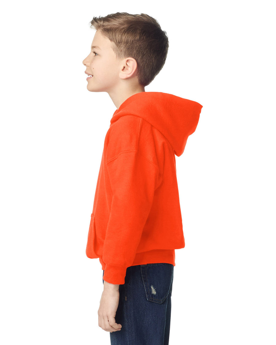 Gildan 18500B Youth Heavy Blend Hooded Sweatshirt - Orange - model side