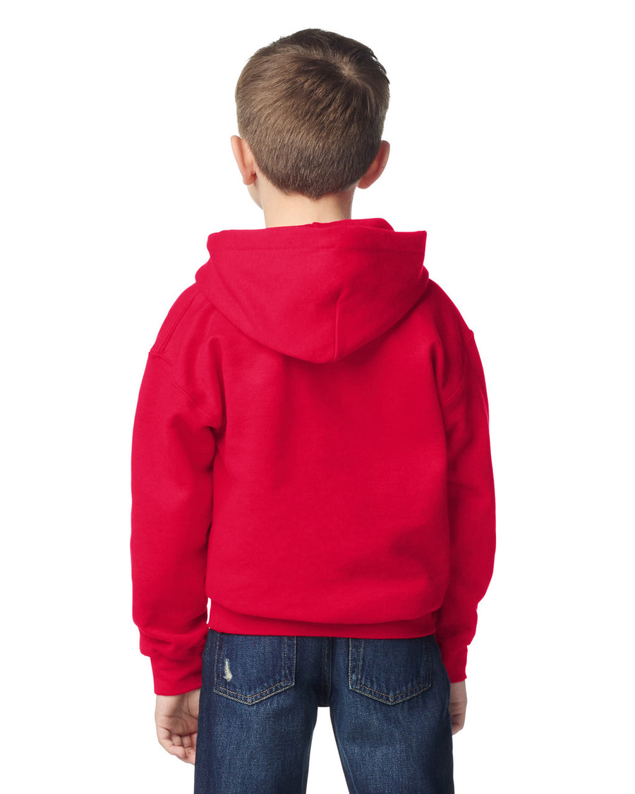 Gildan 18500B Youth Heavy Blend Hooded Sweatshirt - Red - model back