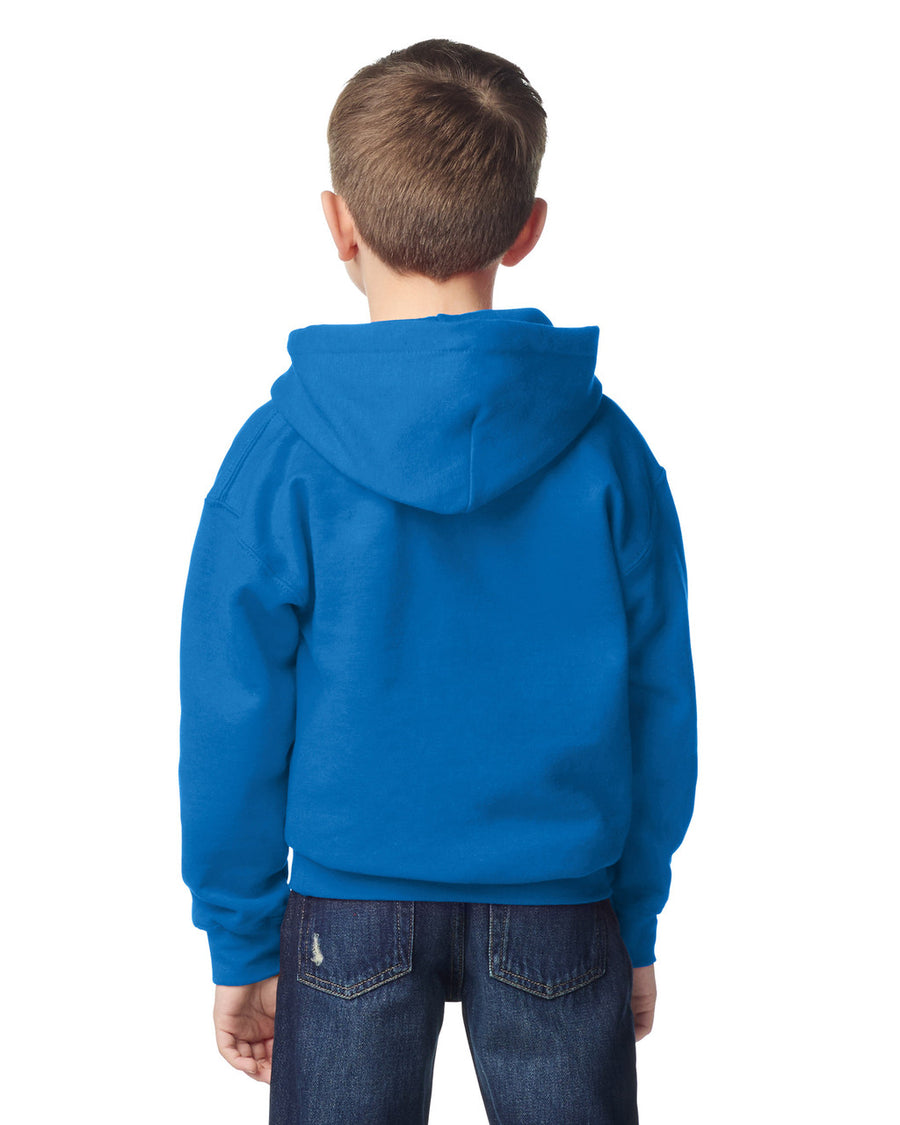 Gildan 18500B Youth Heavy Blend Hooded Sweatshirt - Royal - model back