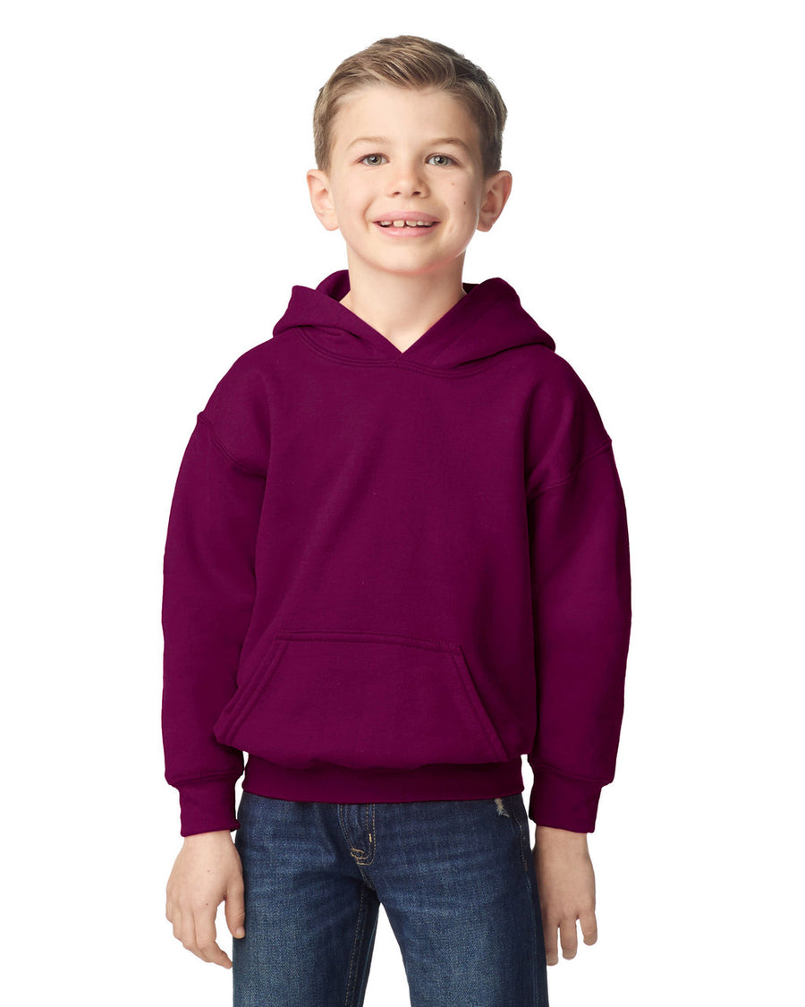 Gildan 18500B Youth Heavy Blend Hooded Sweatshirt - Maroon - model front