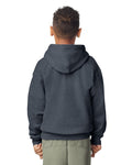 Gildan 18500B Youth Heavy Blend Hooded Sweatshirt - Dark Heather - model back