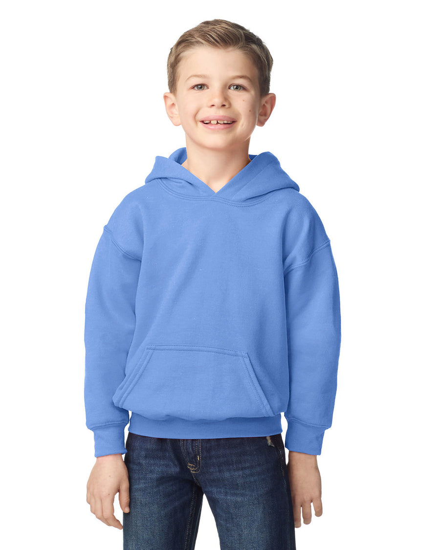 Gildan 18500B Youth Heavy Blend Hooded Sweatshirt - Carolina Blue - model front