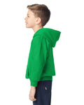 Gildan 18500B Youth Heavy Blend Hooded Sweatshirt - Irish Green - model side