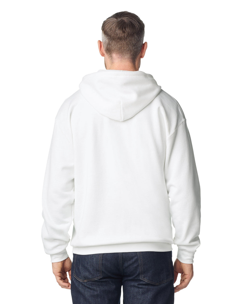 Gildan G186 Heavy Blend Full-Zip Hooded Sweatshirt - White - model back