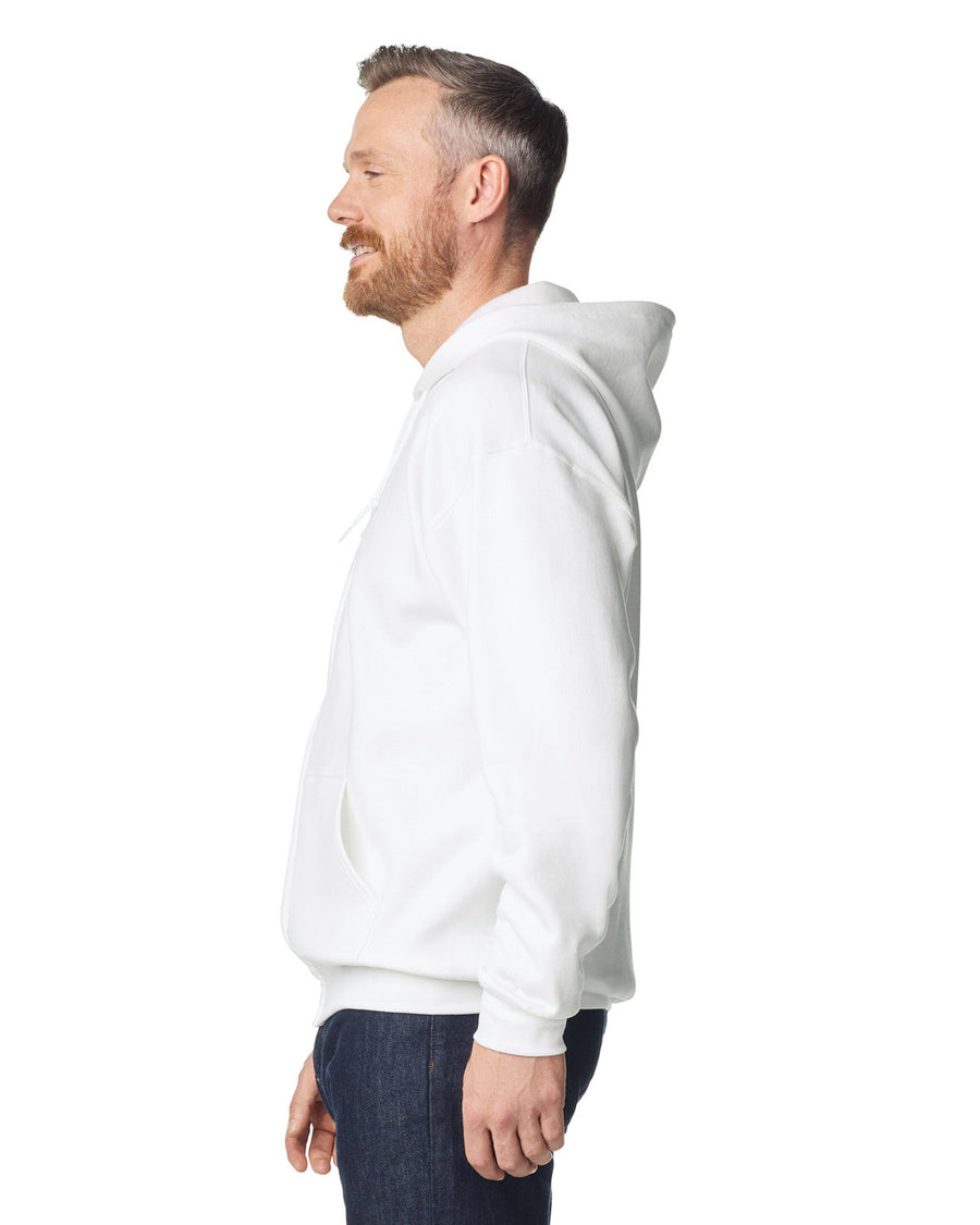 Gildan G186 Heavy Blend Full-Zip Hooded Sweatshirt - White - model side