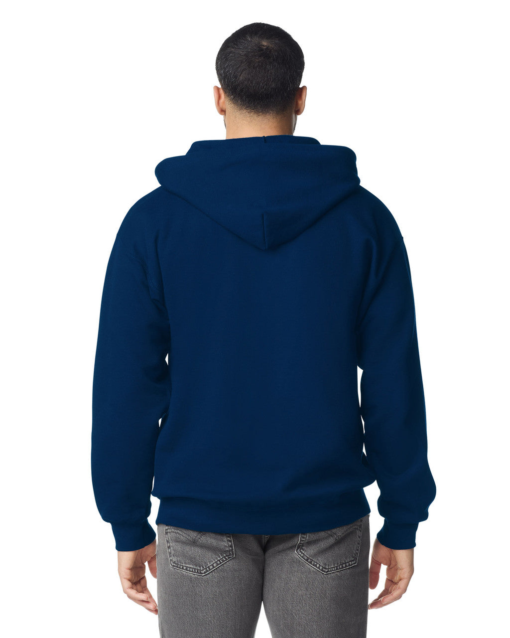 Gildan G186 Heavy Blend Full-Zip Hooded Sweatshirt - Navy - model back