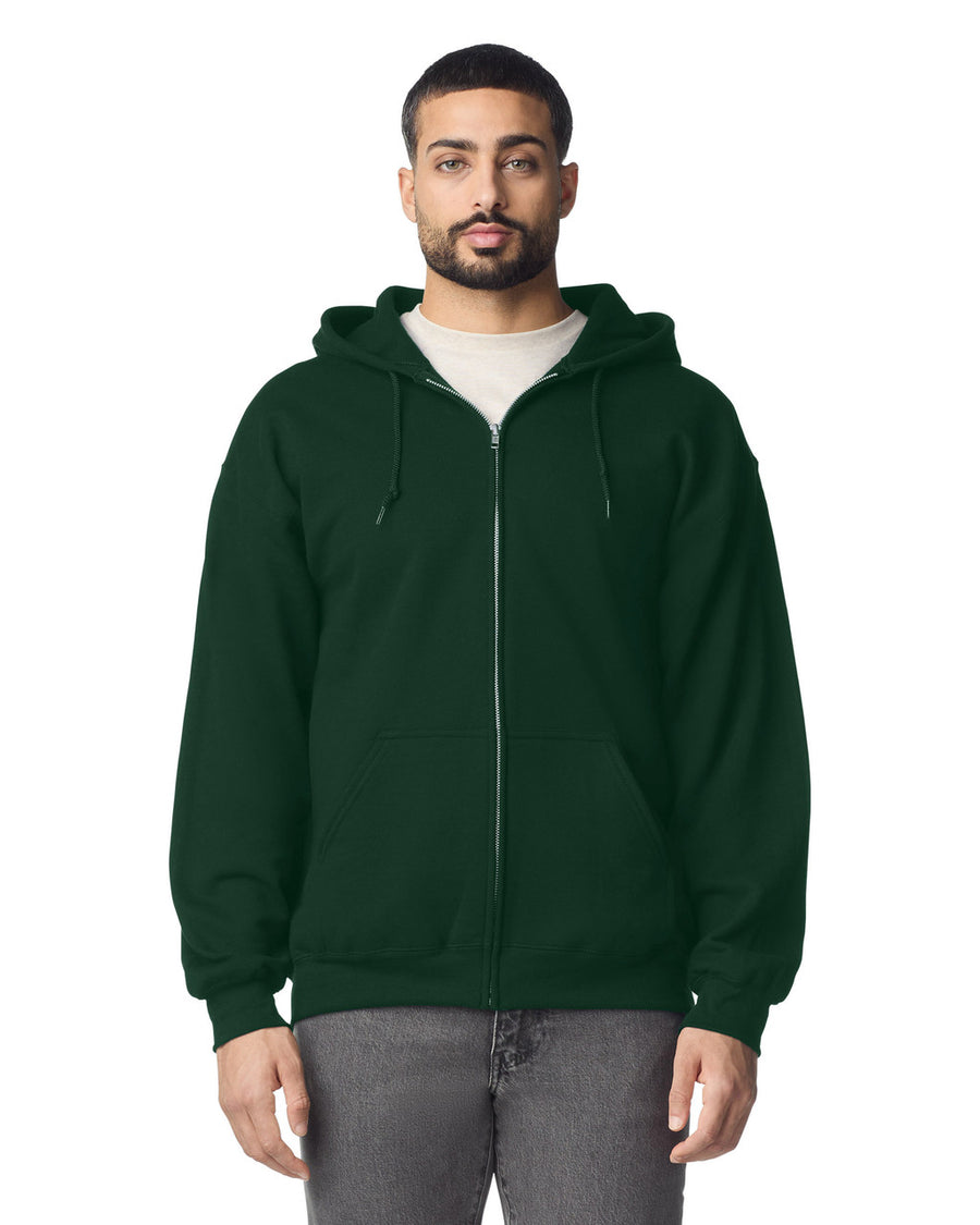 Gildan G186 Heavy Blend Full-Zip Hooded Sweatshirt - Forest - model front