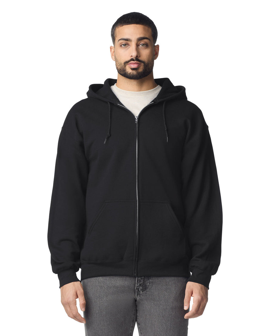 Gildan G186 Heavy Blend Full-Zip Hooded Sweatshirt - Black - model front