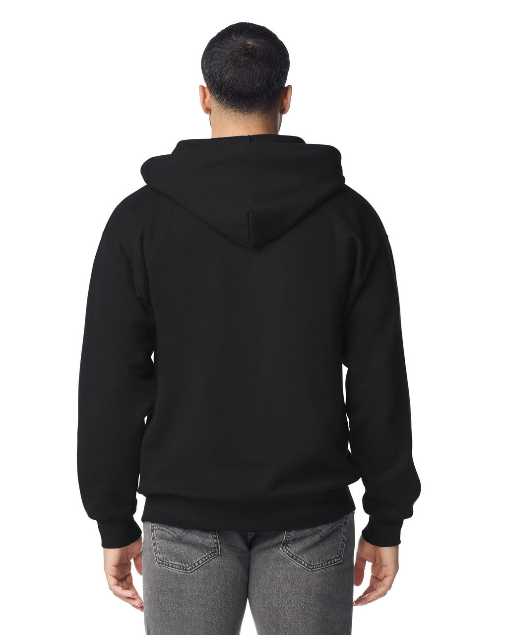 Gildan G186 Heavy Blend Full-Zip Hooded Sweatshirt - Black - model back