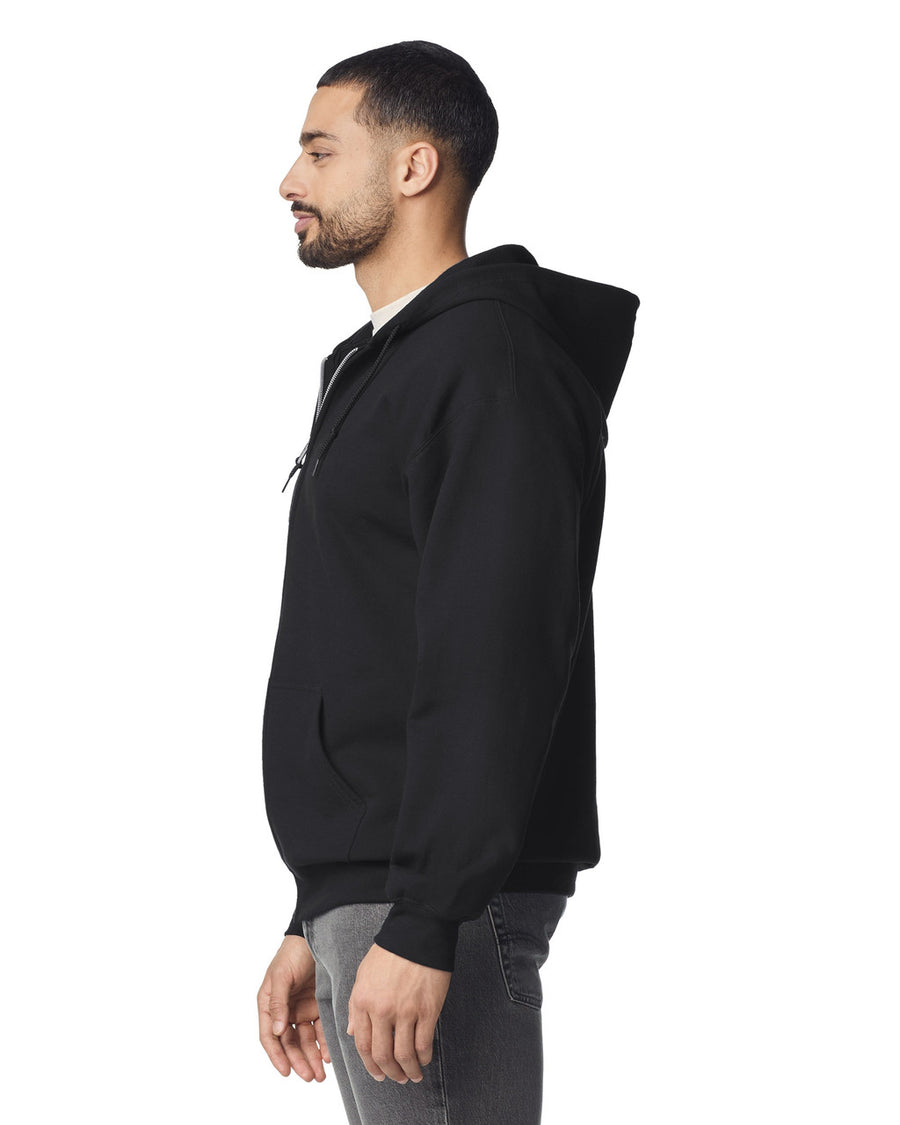 Gildan G186 Heavy Blend Full-Zip Hooded Sweatshirt - Black - model side