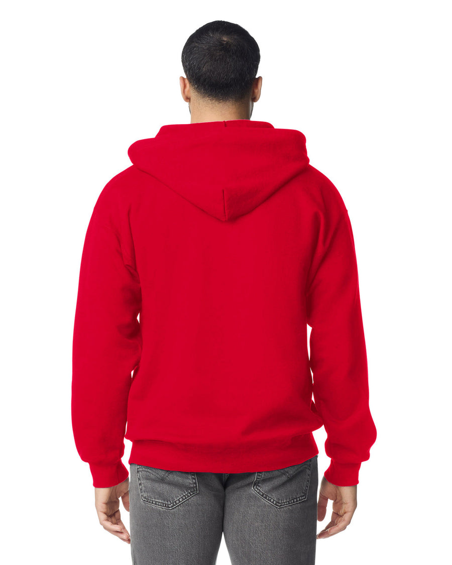Gildan G186 Heavy Blend Full-Zip Hooded Sweatshirt - Red - model back
