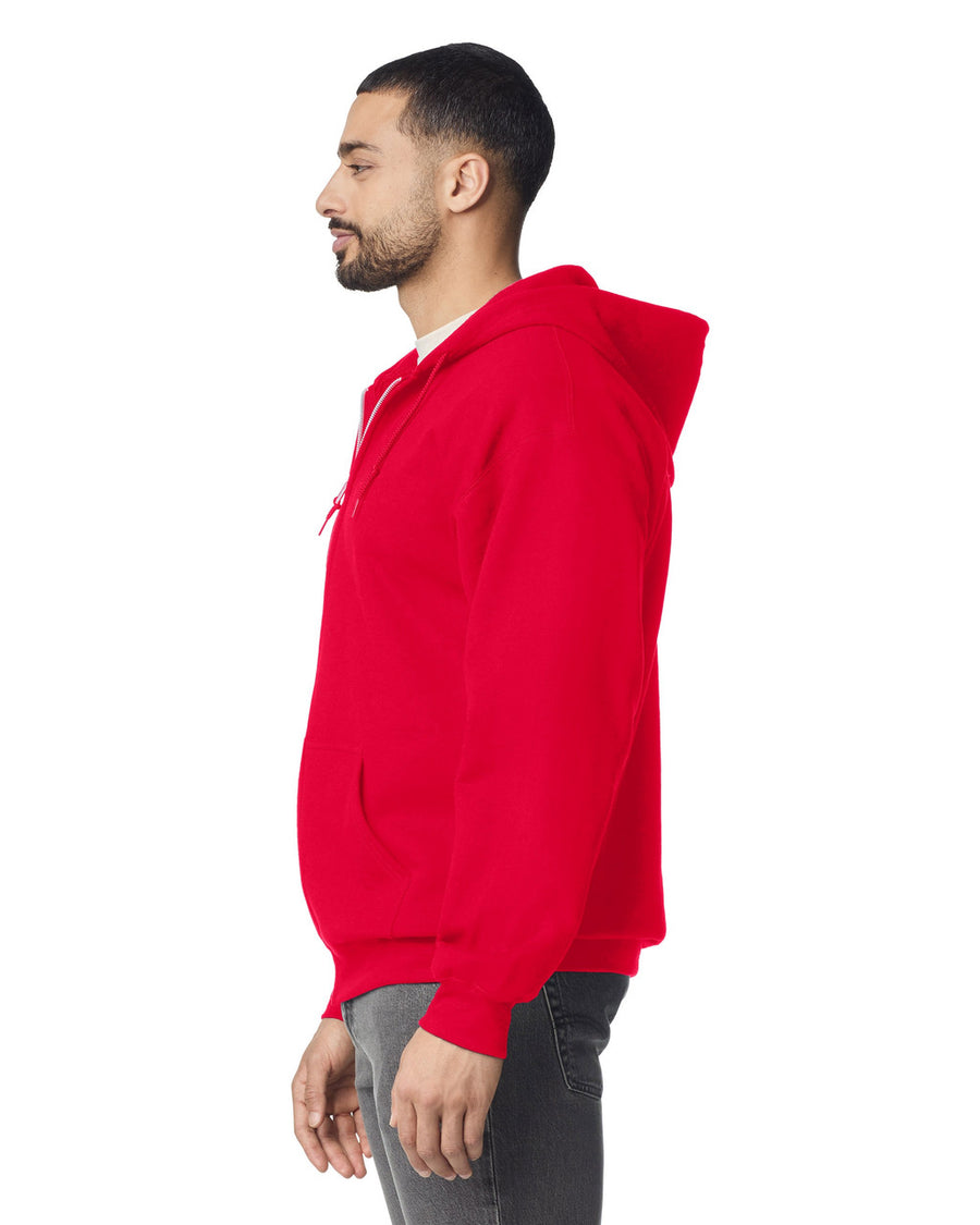 Gildan G186 Heavy Blend Full-Zip Hooded Sweatshirt - Red - model side