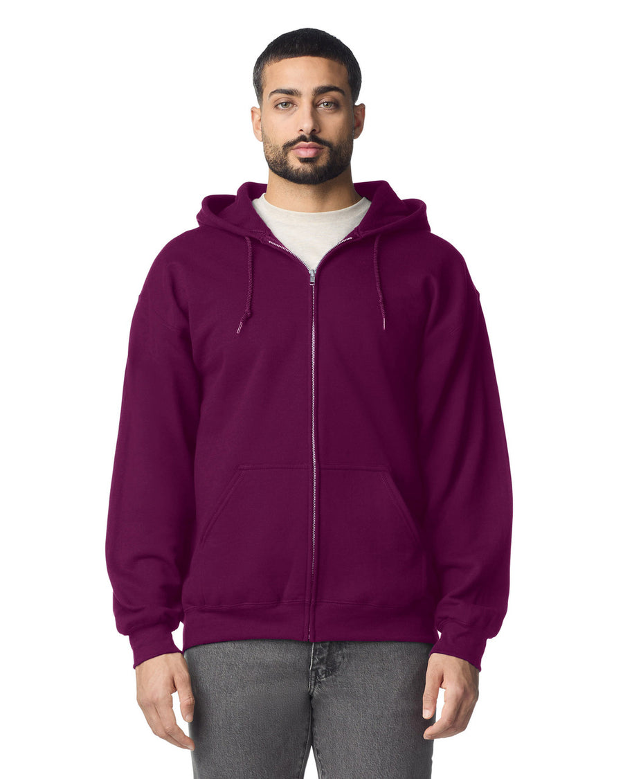Gildan G186 Heavy Blend Full-Zip Hooded Sweatshirt - Maroon - model front