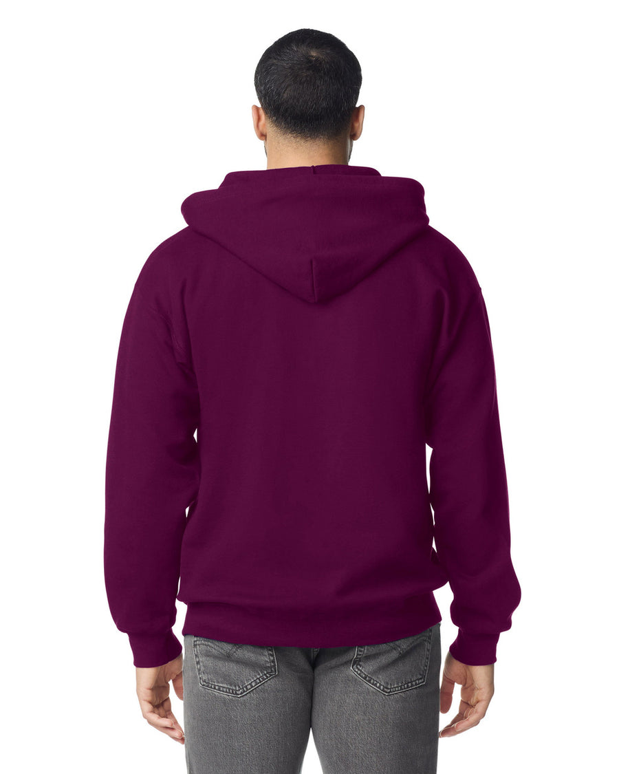 Gildan G186 Heavy Blend Full-Zip Hooded Sweatshirt - Maroon - model back